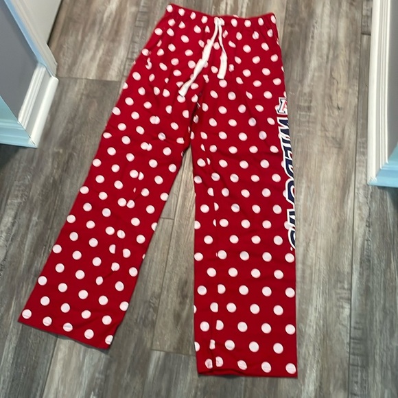 Red & White Polkadot Flannel UA Arizona Wildcats Pajama Pants size small NEW - Picture 2 of 6